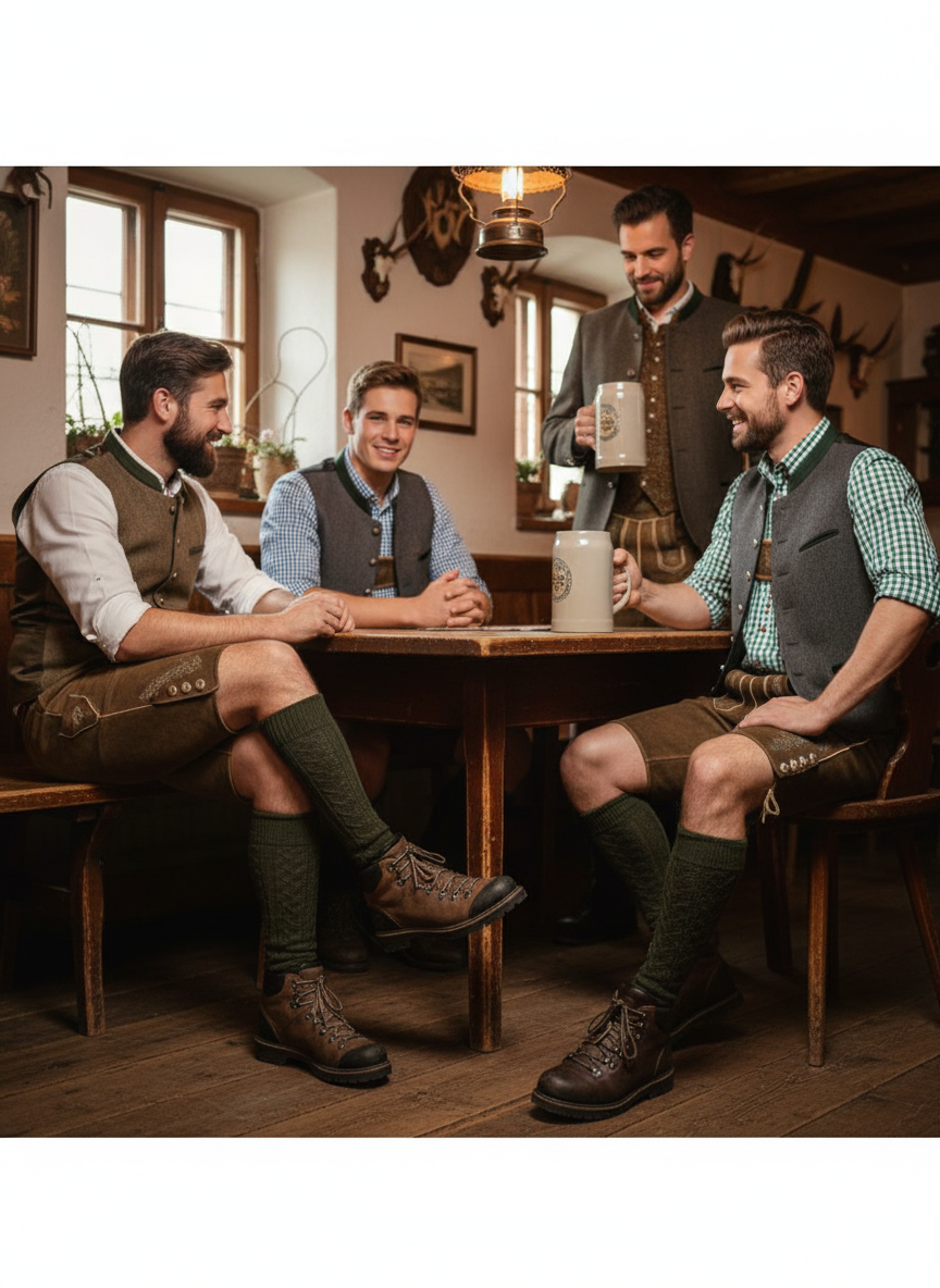Trachtenstutzen mit Rot-Weiß-Rot Logo – Österreichische Tradition trifft Handwerkskunst