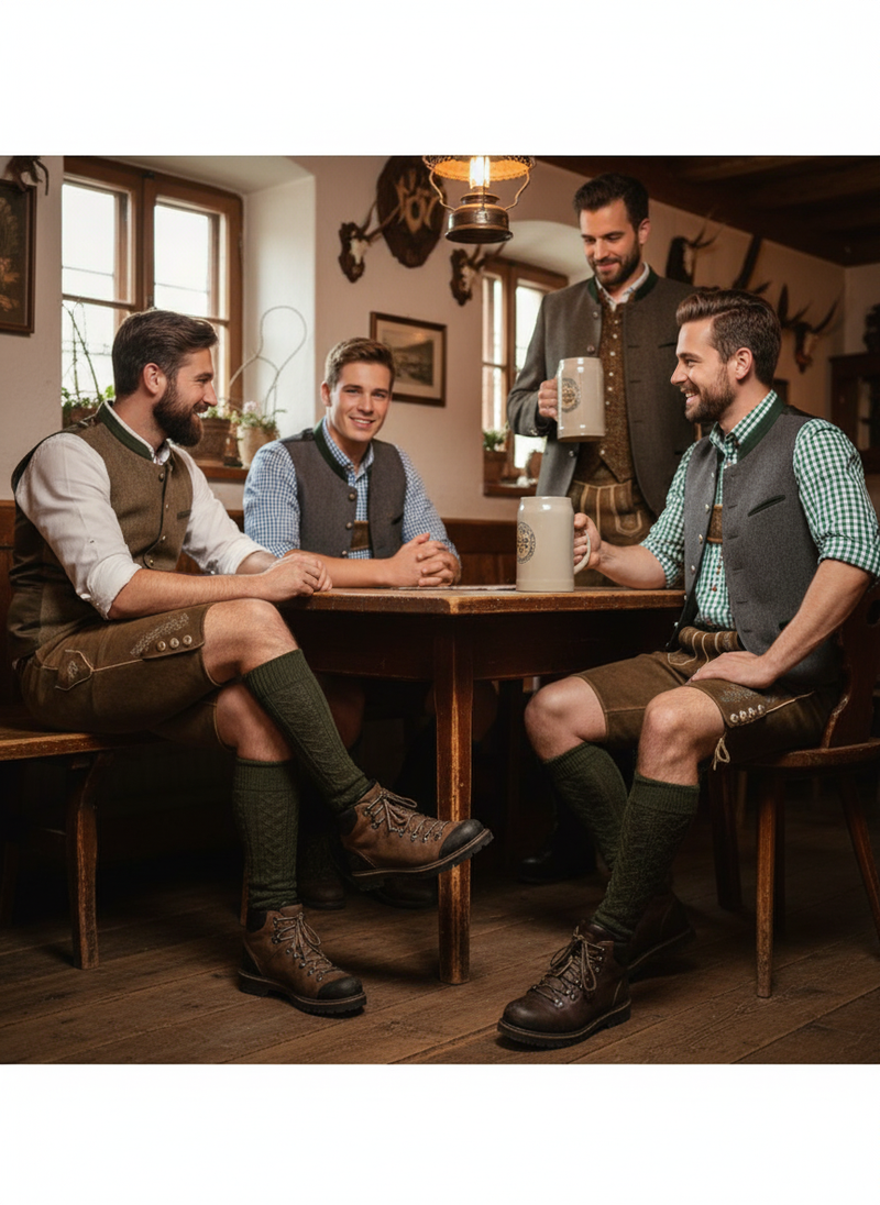 Trachtenstutzen mit Rot-Weiß-Rot Logo – Österreichische Tradition trifft Handwerkskunst